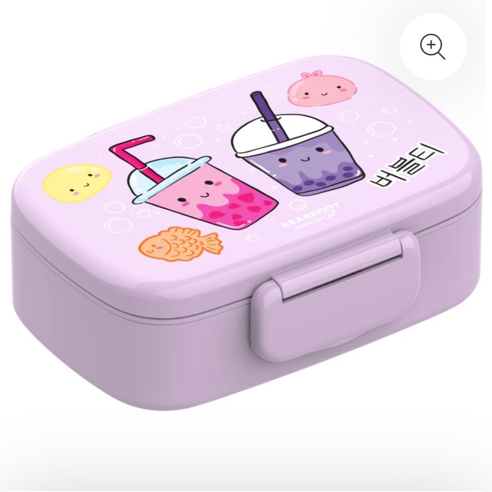 NWT BEARFOOT Children’s Lunch Box with compartment Leak proof Bubble Tea